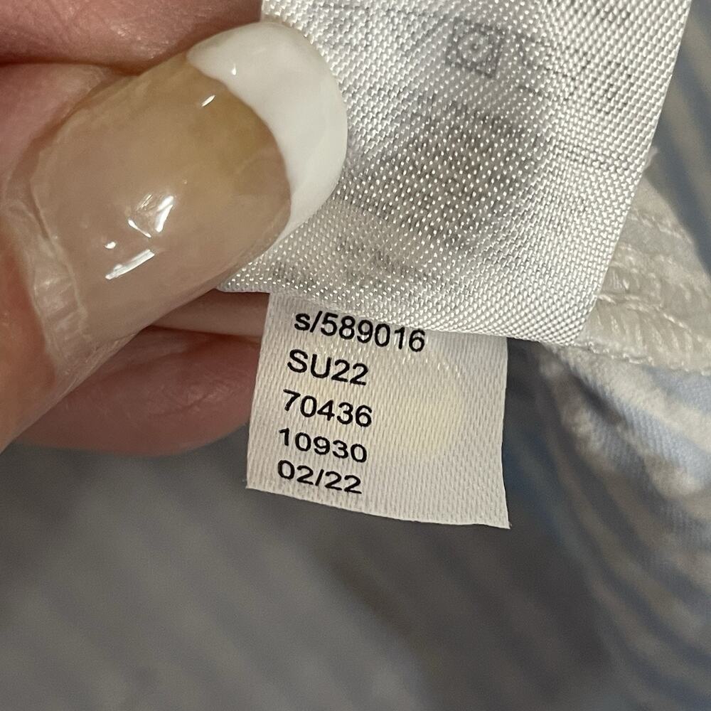 Loft Outlet SKINNY ANKLE Pants Size 6 Light Blue White Stripe Seersucker NEW - Picture 11 of 12